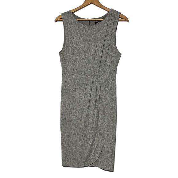 Tank Dress Woman's Size Small Mossimo Gray Faux Wrap Rayon Stretch Career Wear - Picture 1 of 8